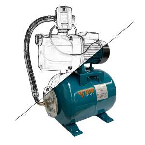 JSW Garden + 24L tartály önfelszívó centrifugál kerti szivattyú Venturi csőrendszerrel a megnövelt szívóteljesítmény érdekében, kék és narancssárga - IBO