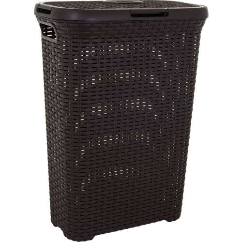 Curver Rattan Style 40L brauner Wäschekorb mit Deckel