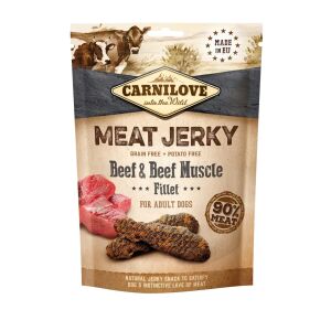 Carnilove Beef Jerky dla psów - Przysmak dla psów o wysokiej zawartości białka - Przynęta z nagrodą dla psa