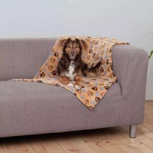 Trixie Laslo kutya takaró mancsos mintával, bézs színben, 100x70cm - Kisállat pléd