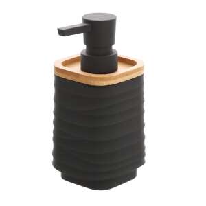 Black soap dispenser with bamboo top, Fridras Alabama - Soap Dispenser