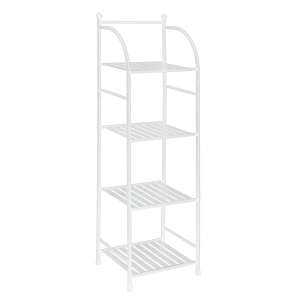 Feridras Haiti 4-shelf white metal bathroom shelf - Bathroom Furniture