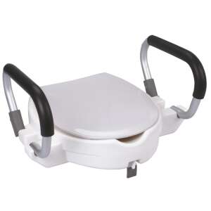 Feridras Comfort Toilettensitzerhöhung mit Griffen, höhenverstellbar, weiß, 100kg Tragfähigkeit - WC-Sitze