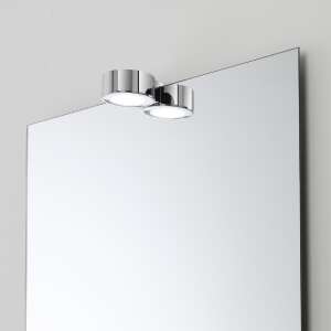 Feridras round LED spotlight for mirror with clip, 2W, chrome finish, 2 pack - Lamp & Lighting