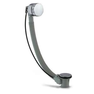 Adjustable Siphon for Bathtub, Grey, with Automatic Overflow, PVC 64754681 - Bathroom Furniture