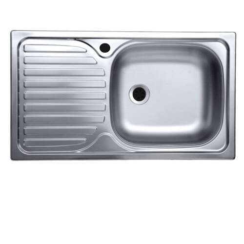 Italbox, a pultba szerelendő konyhai mosogató, rozsdamentes mosogatótálca, vízkőellenes, jobb oldali mosogatókagyló, 43.5x76cm, ezüstszín