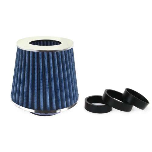 Blauer konischer Luftfilter mit 3 Adaptern zum Tuning