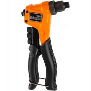 Richmann Exclusive professional rivet gun, orange and black, with adjustable nose piece and rivet size selector - Pliers