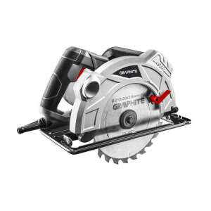 Piła tarczowa Graphite 58G493 o mocy 1800W z tarczą o średnicy 210mm, głębokością cięcia 73mm, kątem ukośnym 45°, prowadnicą laserową, prowadnicą równoległą i odkurzaczem - Graphite