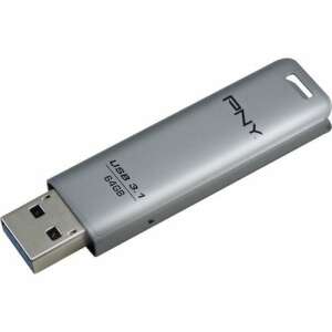 PNY Elite Steel 64GB USB 3.1 Flash Drive, Silver - Computers and Accessory
