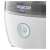 Sencor SHF 901WH ultrasonic humidifier, white with blue accents, close-up of power button
