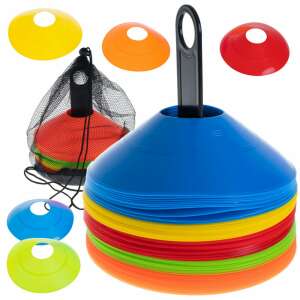 50 pack of colorful training cones with carrying handle and mesh bag - Kik