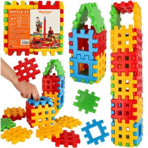 Marioinex Waffle 24 piece construction blocks set for kids, building toy - Plastic Building Toy
