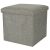 Ikonka Grey Folding Ottoman with Storage, front view