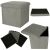 Ikonka Grey Folding Ottoman with Storage, various angles