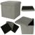 Ikonka Grey Folding Ottoman with Storage, multiple views