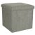 Ikonka Grey Folding Ottoman with Storage, 3/4 view