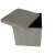 Gray foldable storage ottoman with lid open, showing storage space