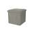 Gray foldable storage ottoman with lid, 38x38x38cm