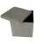 Gray foldable storage ottoman with lid open, showing storage space