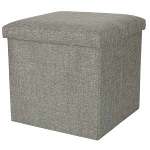 Gray foldable storage ottoman with lid, 38x38x38cm - Furniture