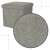 Gray foldable storage ottoman with lid, close-up of fabric texture
