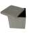 Gray foldable storage ottoman with lid open, showing storage space