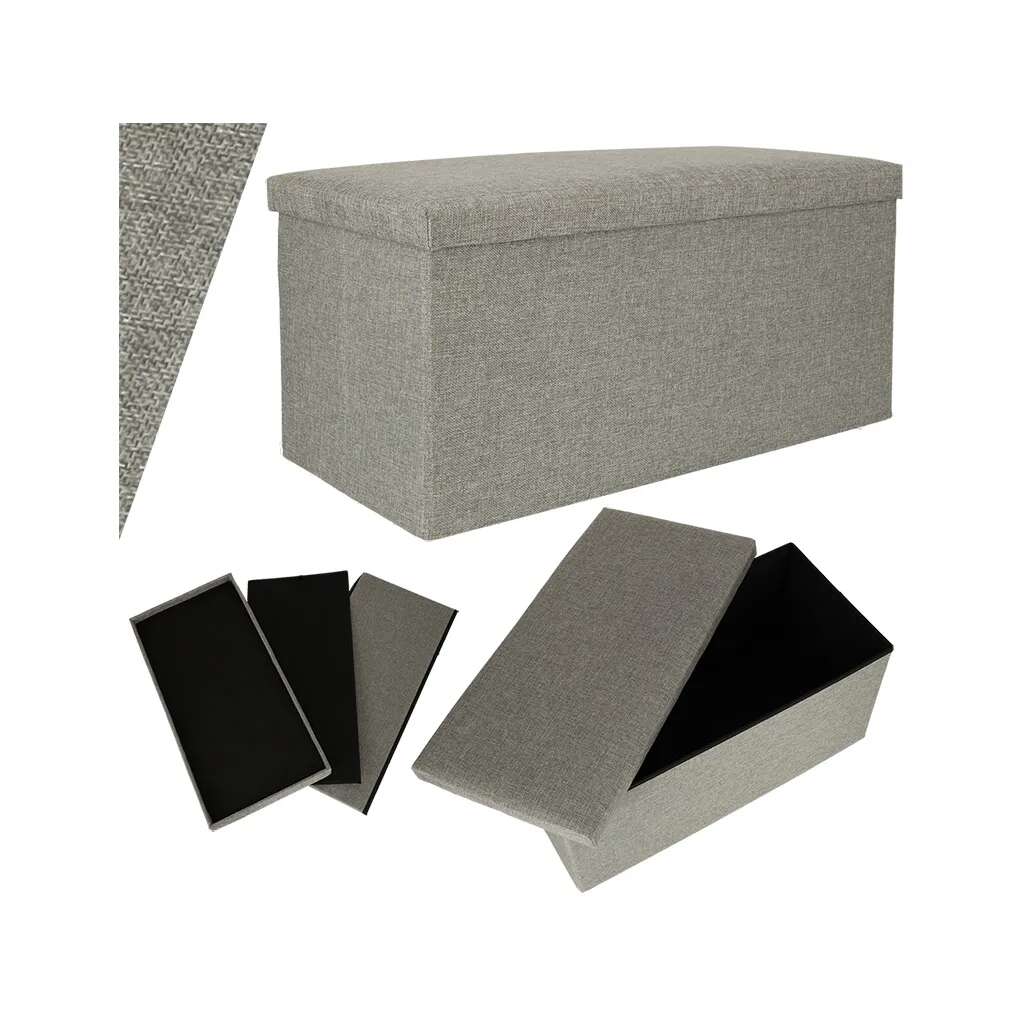 E-shop Ikonka Multifunkčný skladací puf XXL 76x38x38cm - sivý