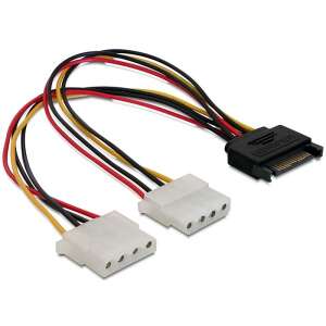 Delock SATA 15 pin male to 2x4 pin Molex adapter, 20 cm cable - SATA Cable
