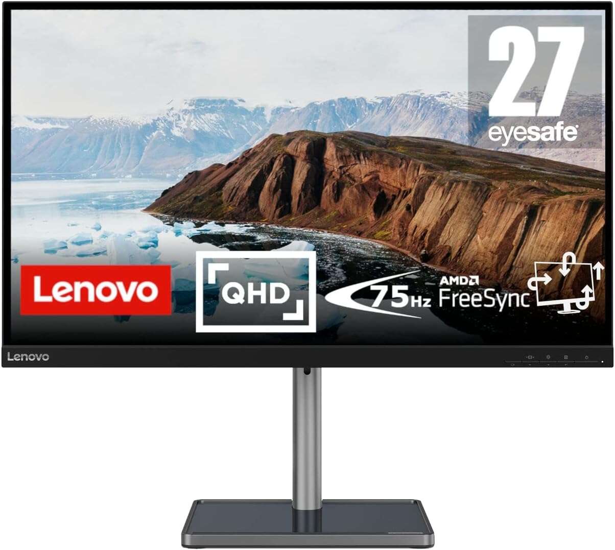 Lenovo l27q-38 27" led qhd dp/hdmi fekete monitor