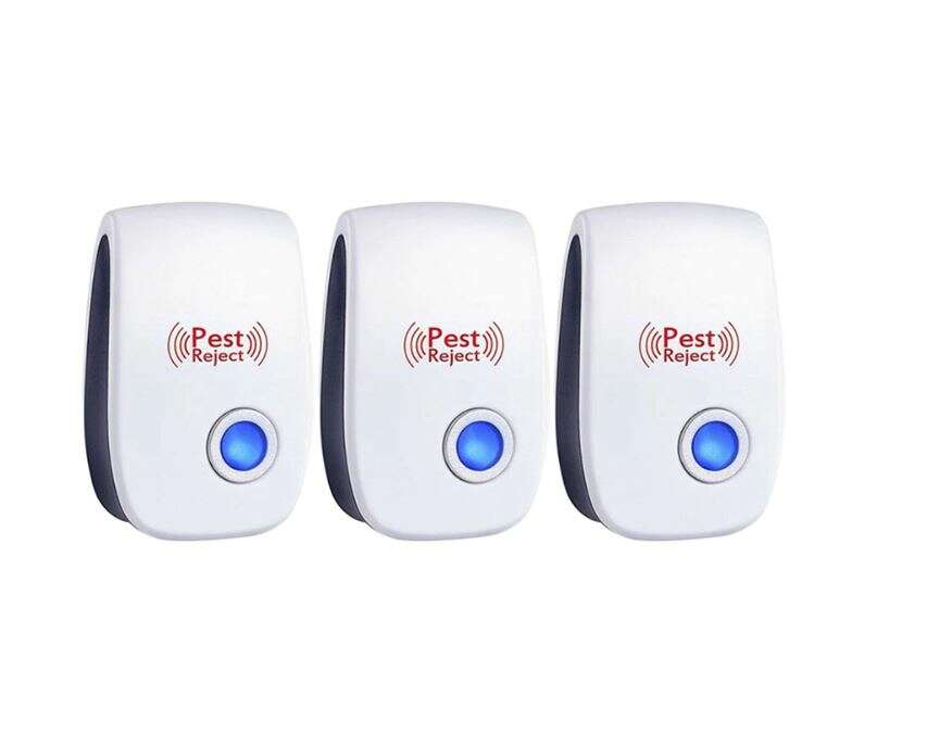 OEM Gaea 801A ultrahangos kártevőirtó készlet, 3 db, 22/65 KHz, ABS, nem mérgező- fehér