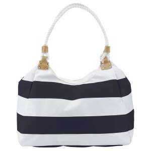 Torba plażowa w niebiesko-białe paski z uchwytami z sznurka - Opatrunek dodatkowy