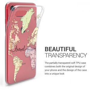 kwmobile World Map iPhone 7/8/SE (2020) Case - Full View with Transparency Detail - Nonbrand Phone Case