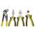 Set of pliers: water pump pliers, long nose pliers, needle nose pliers, combination pliers