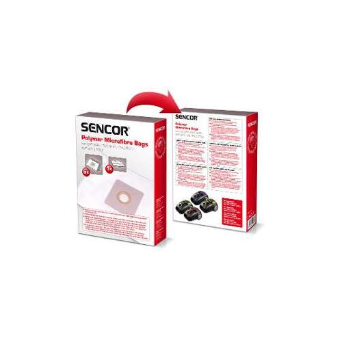 Sencor SVC 8 porszívóhoz való polimer mikroszálas porzsákok, 5 db porzsák, 2 db mikroszűrő és 5 db citrom illatosító