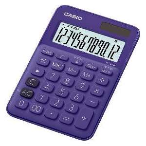 Casio MS-20UC lila Tischrechner, 12-stellige Anzeige, schräge Ansicht - Casio Taschenrechner