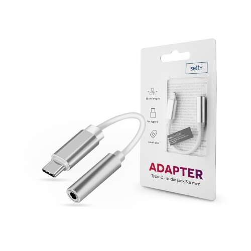 Setty type-c adapter 3,5 mm jack füllhallgatóhoz - Setty Type-C - Audio Jack 3,5mm Adapter -  ezüst (TF-0184) 64851862