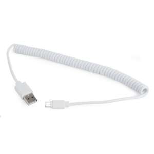 Gembird Cablexpert USB 2.0 auf Micro-USB Spiralkabel, weiß, 1.8m - USB-Kabel