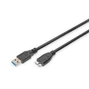 Assmann USB-A to Micro USB-B cable, 1 meter, black - Digitus