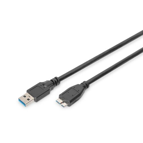 Assmann USB-A to Micro USB-B cable, 1 meter, black