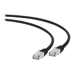 Cablu patch Gembird FTP CAT6A, negru, 0.5m, vedere înclinată - Cabluri patch