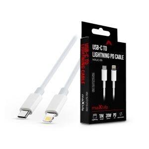 Cablu Maxlife USB-C la Lightning 1m - Alb - MXUC-05 - Încărcare rapidă - Cabluri Lightning