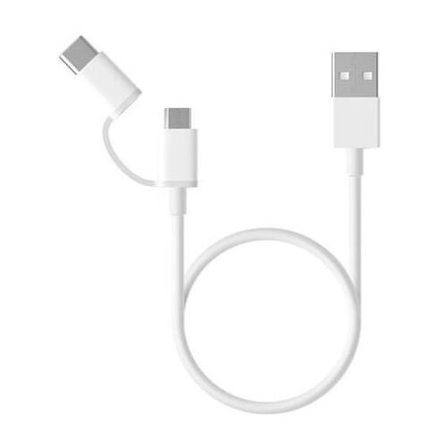 Xiaomi 2 az 1-ben USB Kábel: Micro USB/Type-C, 100cm, fehér - Xiaomi