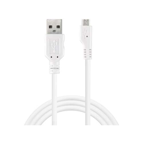Kábel Sandberg Micro USB na synchronizáciu a nabíjanie 1m, biely, stočený