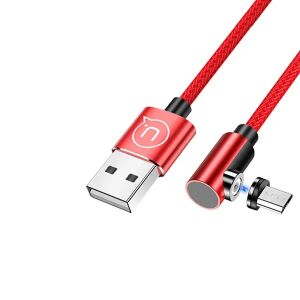 USAMS Magnetický USB-C nabíjací kábel, červený pletený kábel - USAMS USB káble