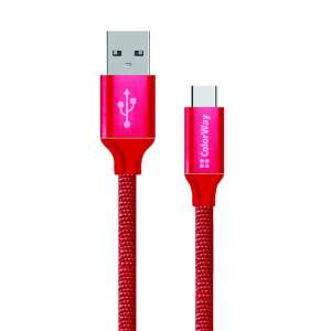 Kabel ColorWay czerwony USB-A do USB-C zbliżenie - Kabel