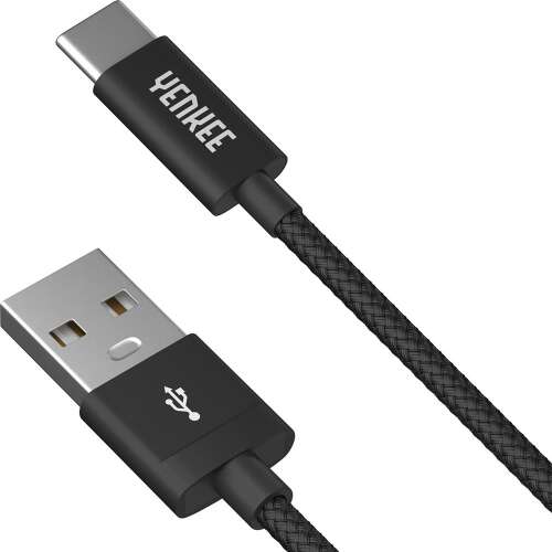 Yenkee USB A 2.0 / USB C synchronizačný a nabíjací kábel 1m čierny (YCU 301 BK) (YCU 301 BK)