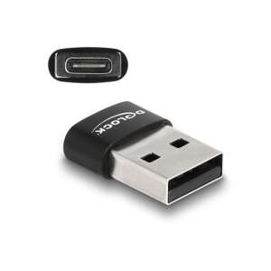 Delock USB 2.0 adapter A-típusú USB apa - USB Type-C anya fekete (60002) (DE60002) 64860560 Cabluri de date