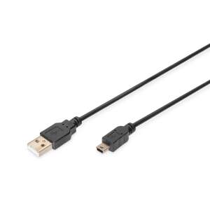 Kabel USB 2.0 Digitus AK-300130-030-S, 3 metry, czarny, USB A do Mini-USB B - Kabel danych