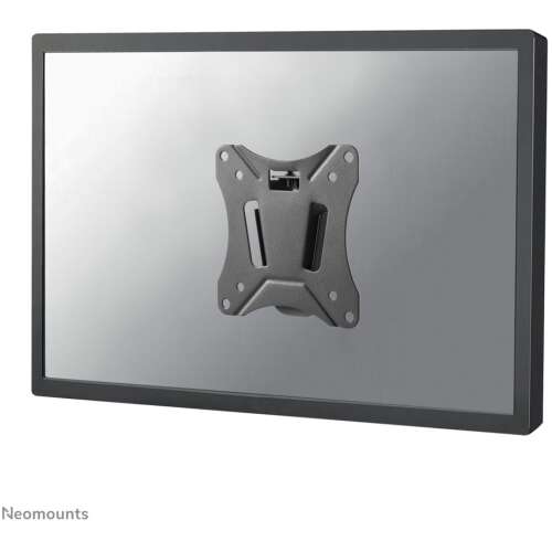Neomounts NM-W25BLACK TV-Wandhalterung an einem Fernseher montiert, zeigt die Neigungsfunktion